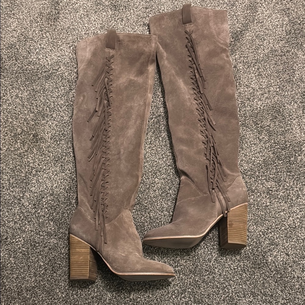 Carlos by Carlos Santana Taupe Over the Knee Boots